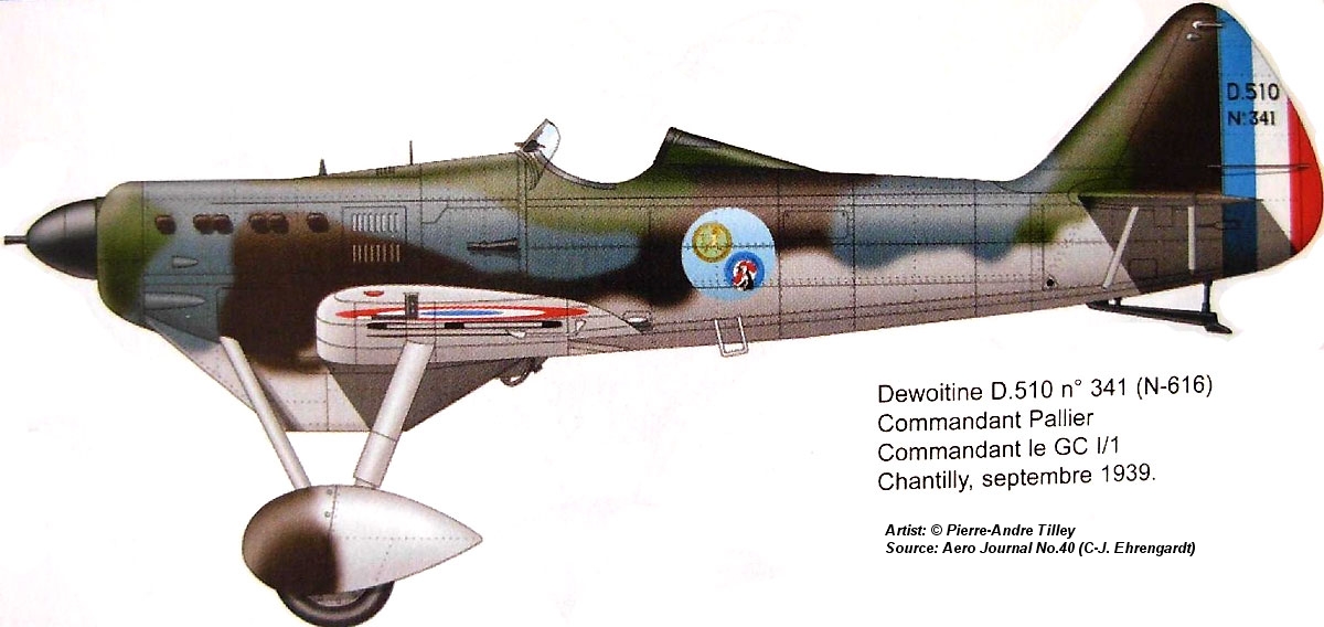 Dewoitine D.510 du commandant du GC I/1 en 1939